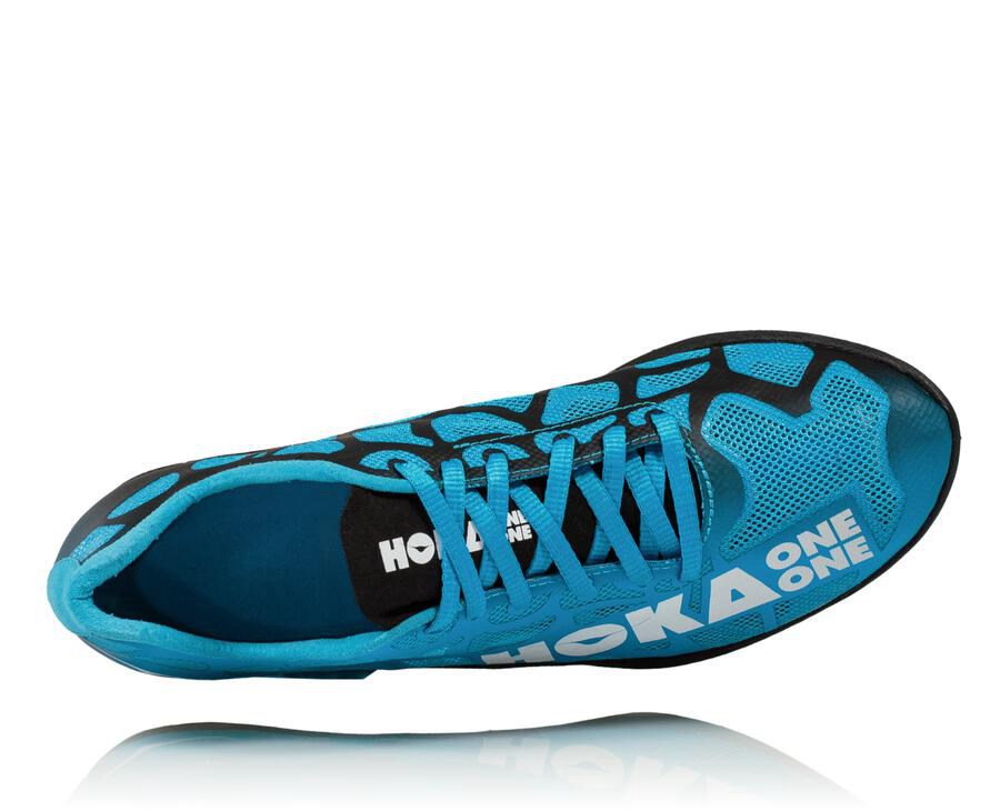 Spikes Atletismo Hoka One One Hombre Azules/Blancos - Rocket X - QUMZ36827